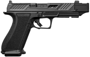 Shadow Systems SS2240CA DR920P Elite 9mm 10+1 Black Black Nitride Optic Cut/Serrated/Window Cut Stainless Steel Slide Black Black Interchangeable Backstrap Grip *CA Compliant
