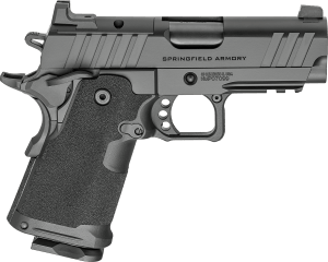 Springfield Armory PH9115AOS 1911 Prodigy DS Compact Frame 9mm Luger 15+1 3.50" Black DLC Match Grade Barrel Black Cerakote Optic Ready/Serrated Carbon Steel Slide & Frame w/Beavertail & Picatinny Rail Black Polymer Grip