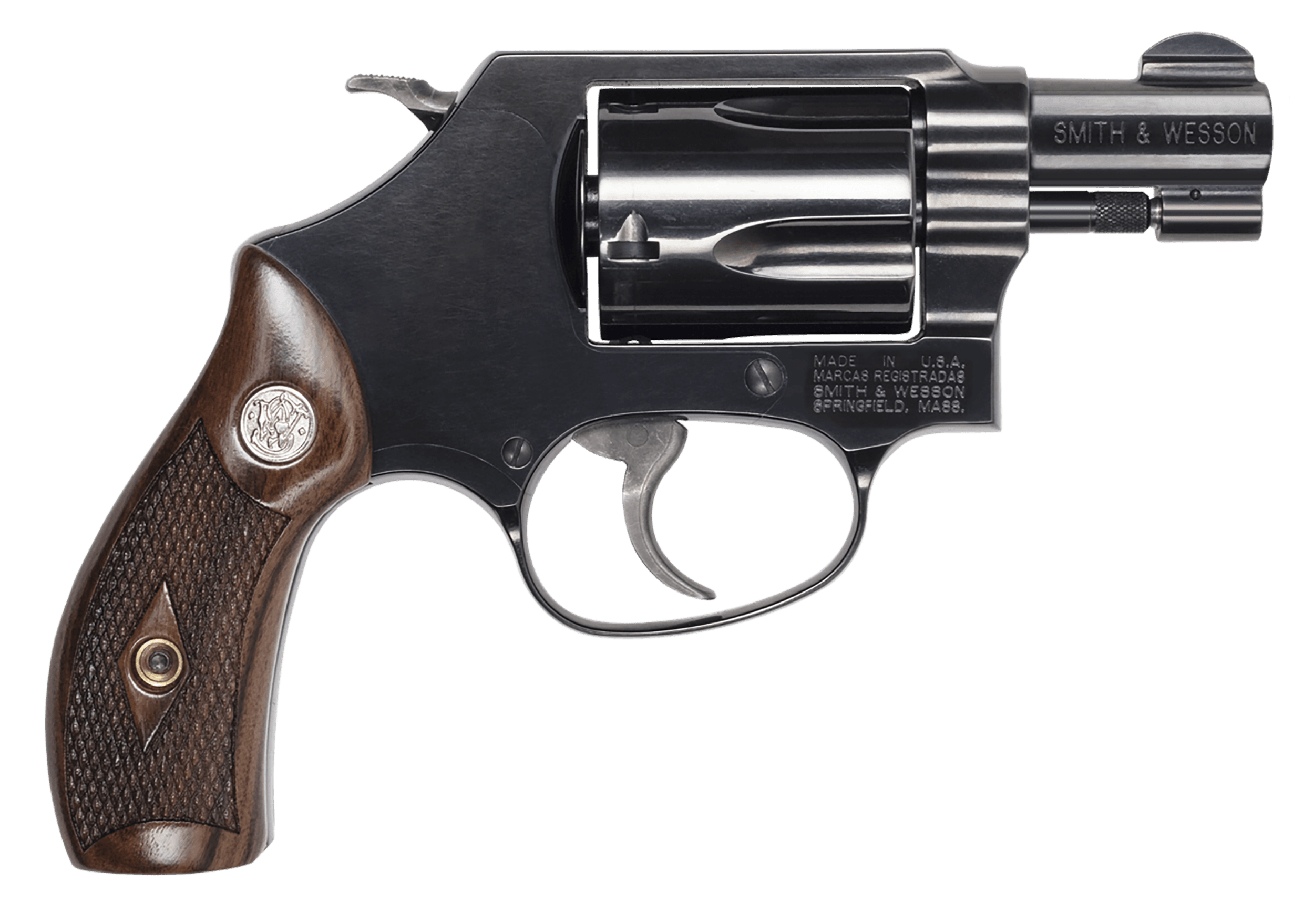 Smith & Wesson 14076 Model 36 J-Frame 38 S&W Spl+P 5rd 1.88" Blued Carbon Steel Barrel Cylinder & Frame w/Rear Sight Integral Slot Checkered Wood Grip