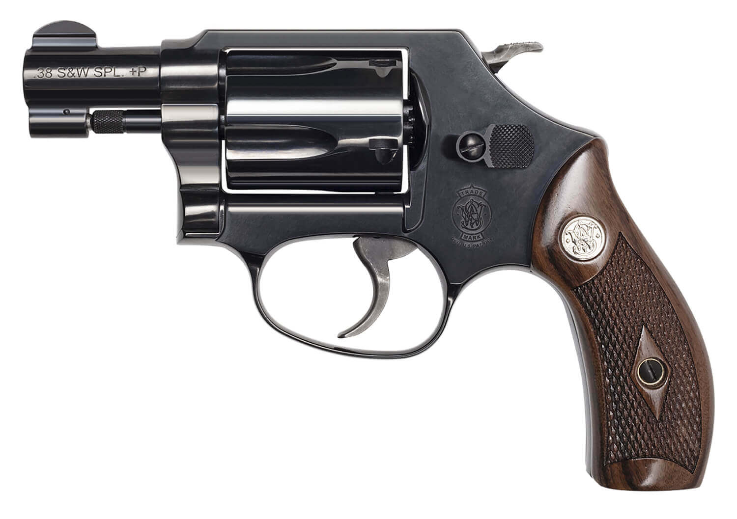 Smith & Wesson 14076 Model 36 J-Frame 38 S&W Spl+P 5rd 1.88" Blued Carbon Steel Barrel Cylinder & Frame w/Rear Sight Integral Slot Checkered Wood Grip - Image 3