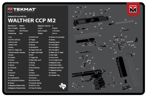 TekMat TEKR17WALCCPM2 Walther CCP M2 Cleaning Mat Black/White Rubber 11" x 17"