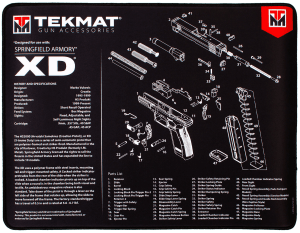 TekMat TEKR20XD Springfield Armory XD Ultra 20 Cleaning Mat Black/White Rubber 15" x 20"