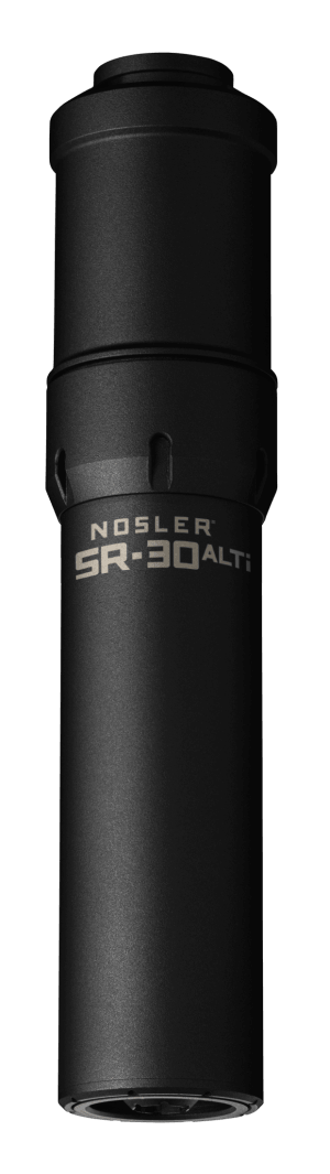 Nosler 90620 SR-30ALTI 30 Cal 1.74" Black Finish Made of Aluminum Titanium with 5/8" 24 tpi Thread Pattern