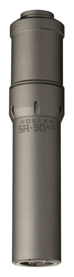 Nosler 90622 SR-30ALTI 30 Cal 1.74" Gray Finish Made of Aluminum Titanium with 5/8" 24 tpi Thread Pattern