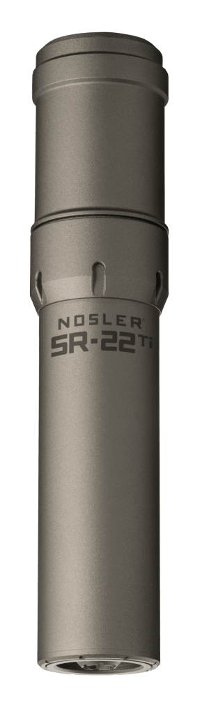 Nosler 90628 SR-22TI 22 Cal 1.74"D Gray Finish Made of Titanium with 1/2" 28 tpi Thread Pattern