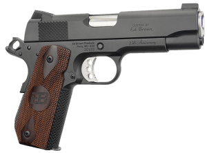 Ed Brown KCG425 Kobra Carry 25th Anniversary Commander Frame 45 ACP 4.25" Stainless Recessed Crown Barrel Black Gen4 Serrated Carbon Steel Slide & Frame Engraved w/"25th Anniversary" Double Diamond Checkered Cocobolo w/EB Logo Grip Right Hand