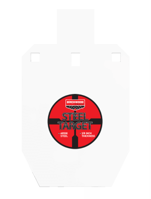 Birchwood Casey BC-47661   Pistol/Rifle Black/Red/White Steel Silhouette 0.38" Thick Hanging
