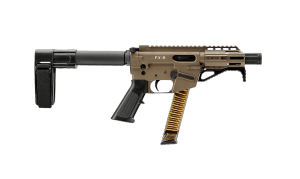 Freedom Ordance FX9P4SBM-FDE FX9P 9mm Luger 31+1 4" Black Nitride Steel Barrel M-LOK Handguard Flat Dark Earth Anodized Aluminum Receiver w/Picatinny Rail Black Polymer SB Mini Brace AR15 Grip Right Hand