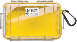 Pelican 1040027100 Micro Case  Yellow/Clear Polycarbonate 7.50" Long