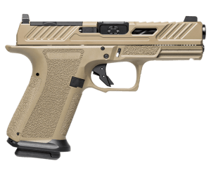 Shadow Systems SS1052CA MR920 Elite *CA Compliant 9mm Luger 10+1 4" Black Nitride Match Grade Spiral Barrel  Flat Dark Earth Cerakote Optic Cut/Serrated/Window Cut Steel Slide  FDE Polymer Frame w/Beavertail & Picatinny Rail  Interchangeable Backstrap Gri