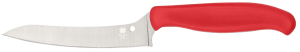 Spyderco K14PRD Z-Cut Pointed 4.40" Fixed Plain Stonewashed CTS BD1N SS Blade  Red Textured Polypropylene Handle
