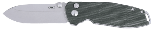 CRKT 2495GR SQUID XM 2.95" Folding Plain Stonewashed D2 Steel Blade Green Micarta Handle