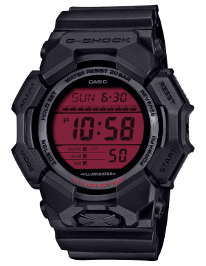 GSHOCK GD-010BBR-1CR DIGITAL MOVEMENT BLK/RED