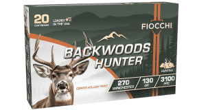 Fiocchi 270BHC Backwoods Hunter 270Win 130gr Copper Hollow Point 20 Per Box/10 Case
