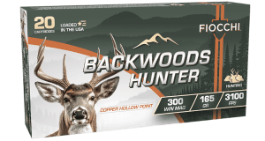 Fiocchi 300WMBHC Backwoods Hunter 300WinMag 165gr Copper Hollow Point 20 Per Box/10 Case