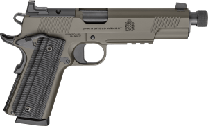 Springfield Armory POT9230GAOS 1911 Operator AOS Full Size Frame 45 ACP 8+1 5.75" Black Nitride Threaded Barrel  OD Green Cerakote Carbon Steel Optic Ready/Serrated Slide & Frame w/Picatinny Rail  VZ G10 Grip