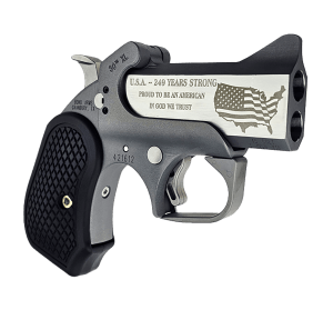 Bond Arms BA30THXL-45LC/410 30th Anniversary XL 45 Colt (Long Colt)/410 Gauge 2 Shot 3" Engraved Matte Stainless Steel Barrel & Rough Matte Stainless Steel Frame  Black Extended B6 Resin Grips