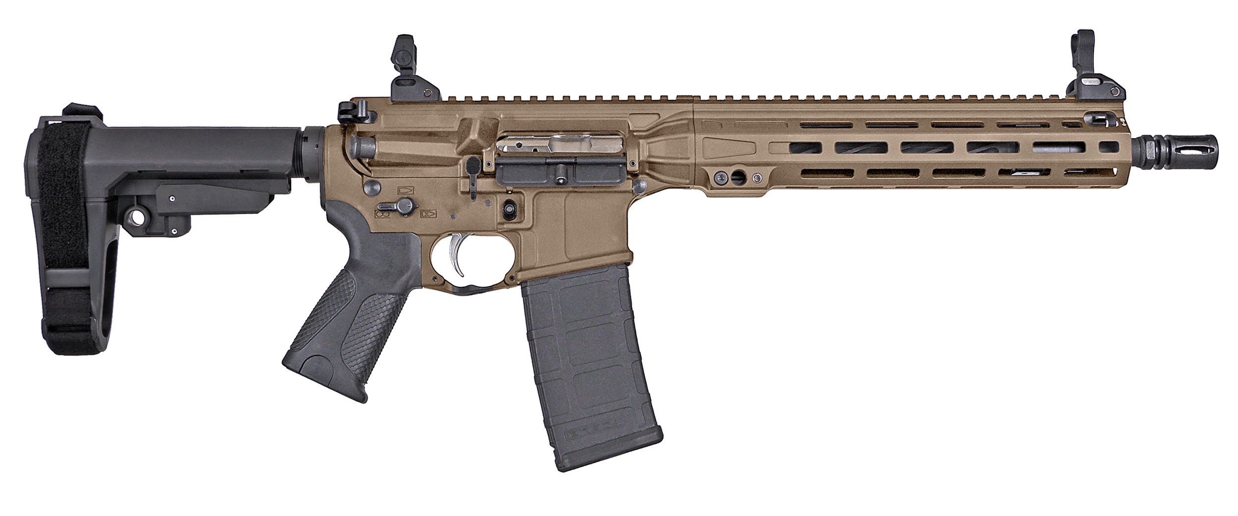 LWRC ICMKIIP5CK12SBA3 Individual Carbine MKII 223 Rem/5.56 NATO 12.70" Black Nitride Threaded Barrel M-LOK Handguard Flat Dark Earth Receiver w/Picatinny Rail Black Polymer SB Tactical SBA3 Brace Black Polymer Grip