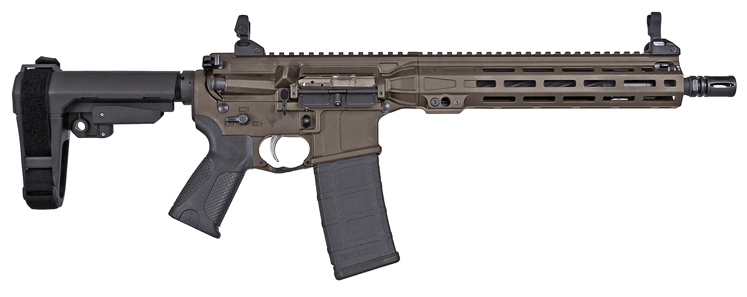LWRC ICMKIIP5PBC12SBA3 Individual Carbine MKII 223 Rem/5.56 NATO 12.70" Black Nitride Threaded Barrel M-LOK Handguard Patriot Brown Receiver w/Picatinny Rail Black Polymer SB Tactical SBA3 Brace Black Polymer Grip