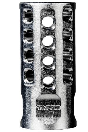 Tapco TAP22010 Muzzle Brake Silver Anodized Aluminum 1/2"x28 Threads 2" OAL .920" Diameter 22LR