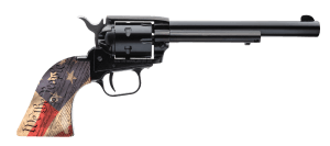 Heritage Mfg RR22B6-WTP Rough Rider 22 LR 6 Shot 6.50" 22 LR 6 Shot 6.50" Black Oxide Barrel & Cylinder Black Steel Zinc Alloy Frame We The People Grip Exposed Hammer