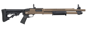 Mossberg 50758 590R  12 Gauge Pump 3" 6+1 18.50" Flat Dark Earth Cerakote Heat Shield Barrel  Flat Dark Earth Cerakote Steel Receiver  Black AR Mil-Spec Adjustable Synthetic Stock  Black Magpul Grip