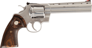 Colt Mfg PYTHONSP6WTS Python 38 Special/357 Mag 6 Shot 6" Stainless Vent Recessed Target/Vent Rib Barrel Cylinder & Frame Walnut w/Colt Medallion Grip