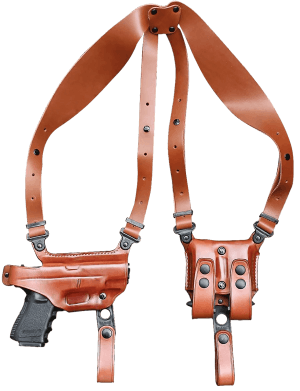 1791 Gunleather NSS2.1CBRHR Optic Ready Shoulder Horizontal Brown Fits Glock 17 Right Hand