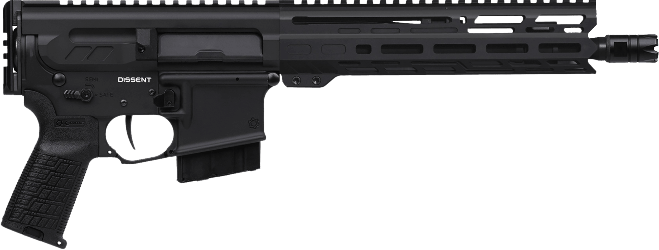 CMMG 34A840F-AB Dissent MK4 338 ARC 10+1 10.50" Black Nitride Threaded Barrel 9.60" M-LOK Handguard Black Armor Cerakote Aluminum Picatinny Rail Receiver Black Polymer Side Folding Brace CMMG Zeroed Grip