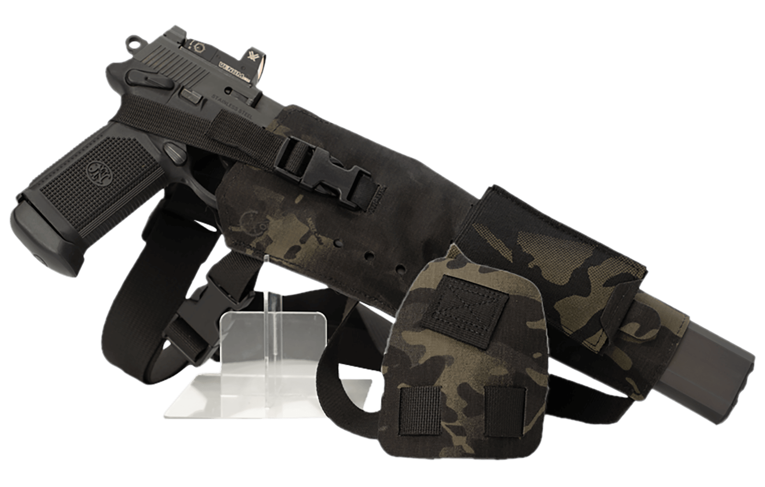 Cole-tac VWX110 Varmint Wrangler XL Pistol Holder Chest MultiCam Black Left Hand