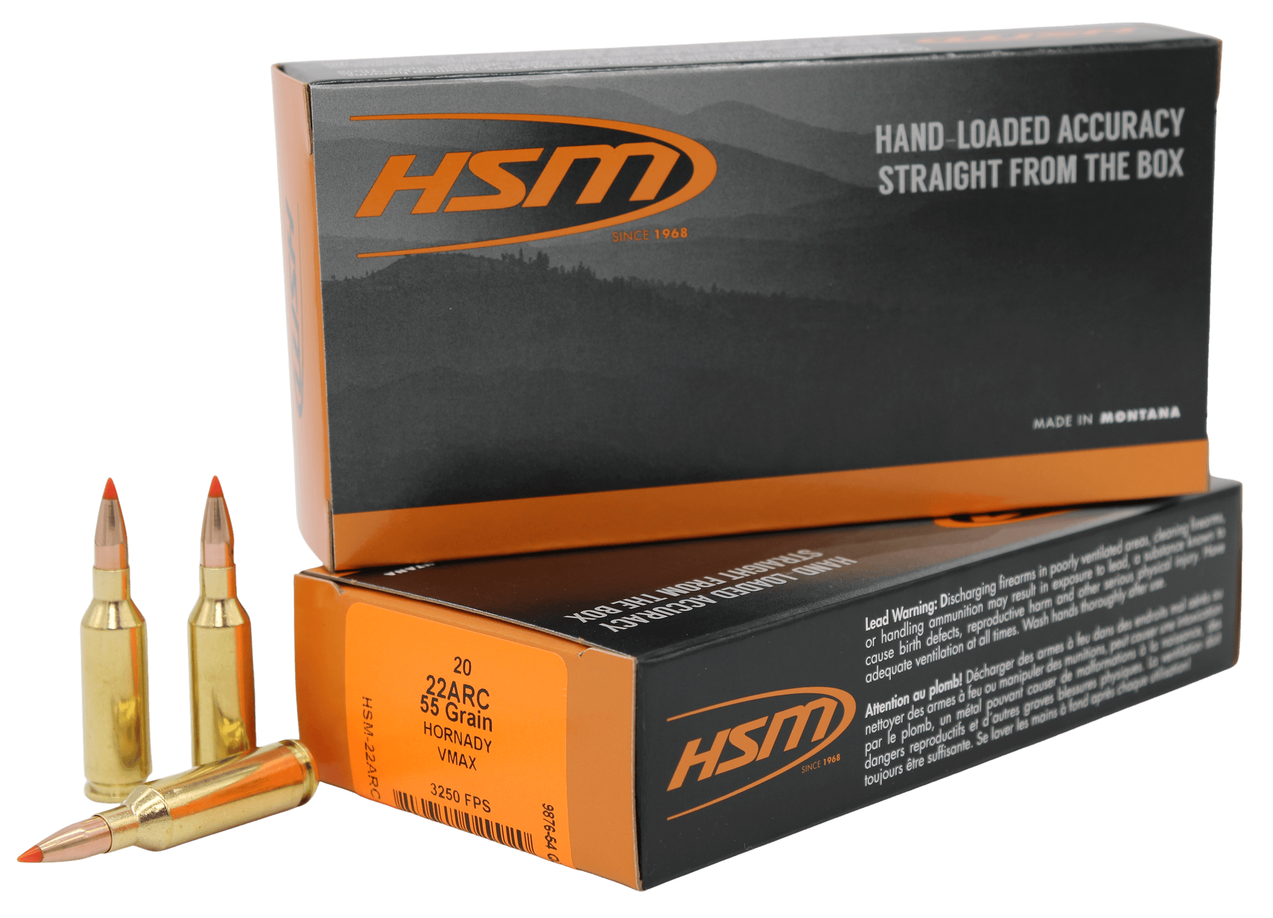 HSM 22ARC2N Varmint 22ARC 55gr V-Max 20 Per Box/25 Case