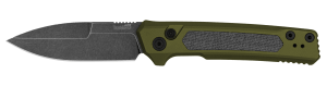 Kershaw 7205 Launch 22 Automatic 3.45" Folding Spear Point Plain CPM MagnaCut Steel Blade  OD Green Anodized w/Black Micarta Inserts Aluminum Handle