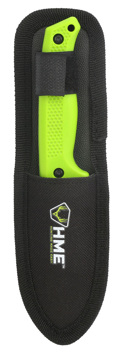 HME KNFBCK Fixed Blade 2.50" Fixed Caper Plain Black Oxide 420HC SS Blade Green TPR Handle Includes Sheath - Image 2