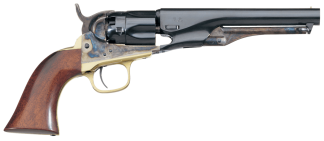 Taylors and Company 550799 1862 Pocket Police Break Open 36 Cal Striker Fire 5.50" 5rd Color Case Hardened Frame Blued Barrel & Cylinder Walnut Grip