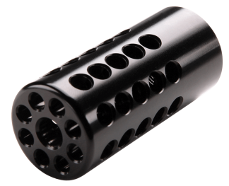 Tactical Solutions 1022CMPBLK X-Ring Compensator Black Gloss Aluminum with 1/2"-28 tpi Threads  .920" Diameter & 360 Degree Ports for 22 LR Ruger 10/22