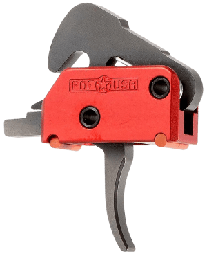 Patriot Ordnance Factory 01509 Drop-In  Two-Stage Curved Trigger with 4.50 lbs Draw Weight & Black/Red Finish for AR-Platform
