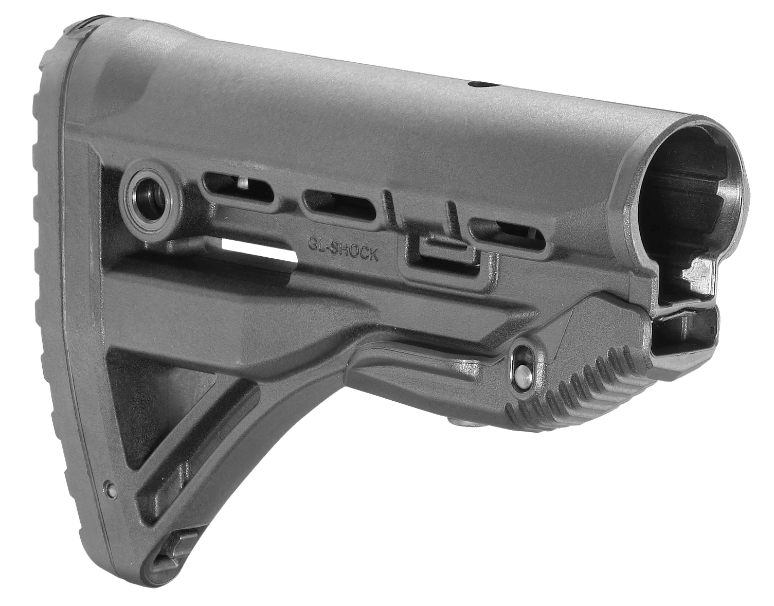 FAB Defense FXGLSHOCK GL-Shock Buttstock for M16/ M4 w/Anti-Rattle Mechanism Black Polymer