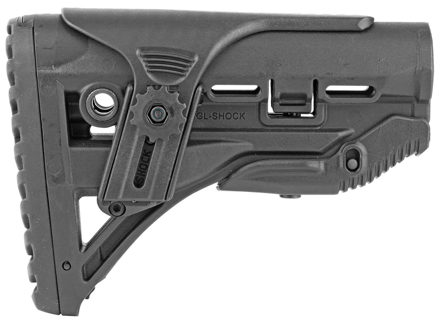 FAB Defense FXGLSHOCKCP GL-Shock CP Buttstock for AR-15/ M16/ M4 w/Adjustable Cheek-Rest & Anti-Rattle Mechanism Black Mil-Spec Reinforced Polymer - Image 2