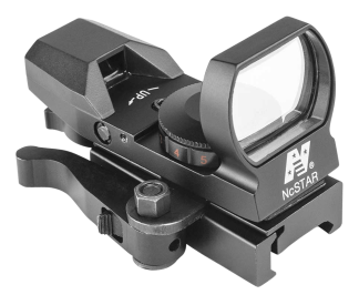 NcStar D4RGBQ Red & Green Reflex Sight with 4 Reticles Black Anodized 1 x 0.95" x 1.34" Red/Green Multi Reticle