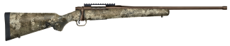 Mossberg 28074 Patriot Predator 22-250 Rem 5+1 22" Threaded/Fluted Barrel Patriot Brown Cerakote Barrel & Oversized Bolt Handle Picatinny Rail Drop Box Magazine TrueTimber Strata Synthetic Stock Optics/Suppressor Ready