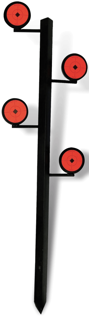 Birchwood Casey 47424 World of Targets Dueling Tree Rimfire Pistol/Rifle Black/Orange Steel Circle Standing