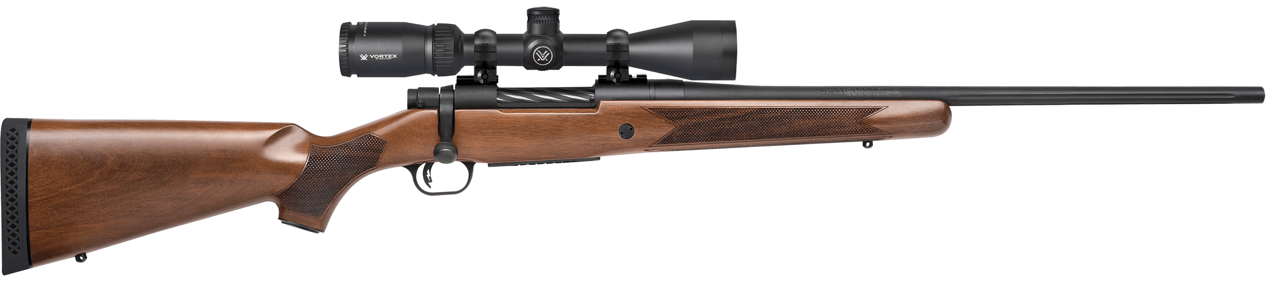 Mossberg 27942 Patriot Walnut-Vortex Scope Combo 30-06 Springfield 5+1 22" Fluted Barrel w/Recessed Match Crown Matte Blued Metal Spiral-Fluted Bolt Walnut Stock Drop Box Magazine Adjustable LBA Trigger Includes Vortex Crossfire II 3-9x40mm Scope