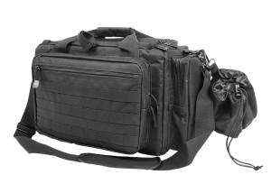 NcStar CVCRB2950B VISM Competition Range Bag with Padded Side Pockets  Lockable Zippers  Mag Pockets  Large D-Rings  Wide Padded Shoulder Strap & Black Finish