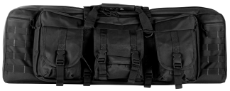 NcStar CVDC2946B42 VISM Double Carbine Case Heavy Duty PVC Nylon w/Padded Center Divider Lockable Zippers Exterior Pockets