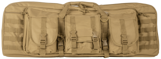 NcStar CVDC2946T42 VISM Double Carbine Case Tan PVC Nylon w/ Foam Padding Lockable Zippers Pockets & MOLLE Webbing