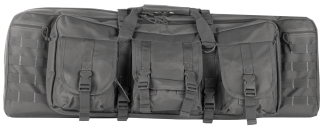 NcStar CVDC2946U36 VISM Double Carbine Case Urban Gray PVC Nylon w/ Foam Padding Lockable Zippers Pockets & MOLLE Webbing