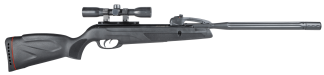 Gamo 6110068754 Swarm Whisper Gas Piston 177 10 Shot Fluted Polymer Jacketed Rifled Steel Barrel w/Whisper Noise Dampening  Non-Slip Textured All Weather Stock & Forearm Includes Gamo 4x32mm Scope