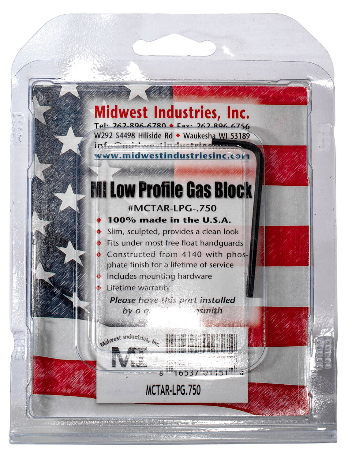 Midwest Industries MCTARLPG Low Profile Gas Block 4140 Steel .750" - Image 3