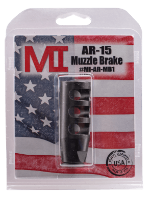 Midwest Industries MIARMB1 Muzzle Brake  Black Phosphate Steel with 1/2"-28 tpi Threads for 223 Rem  5.56x45mm NATO AR-Platform