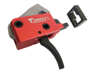 Timney Triggers 682 PCC Trigger  Two-Stage Curved Trigger with 2 lbs Draw Weight & Black/Red Finish for AR-Platform